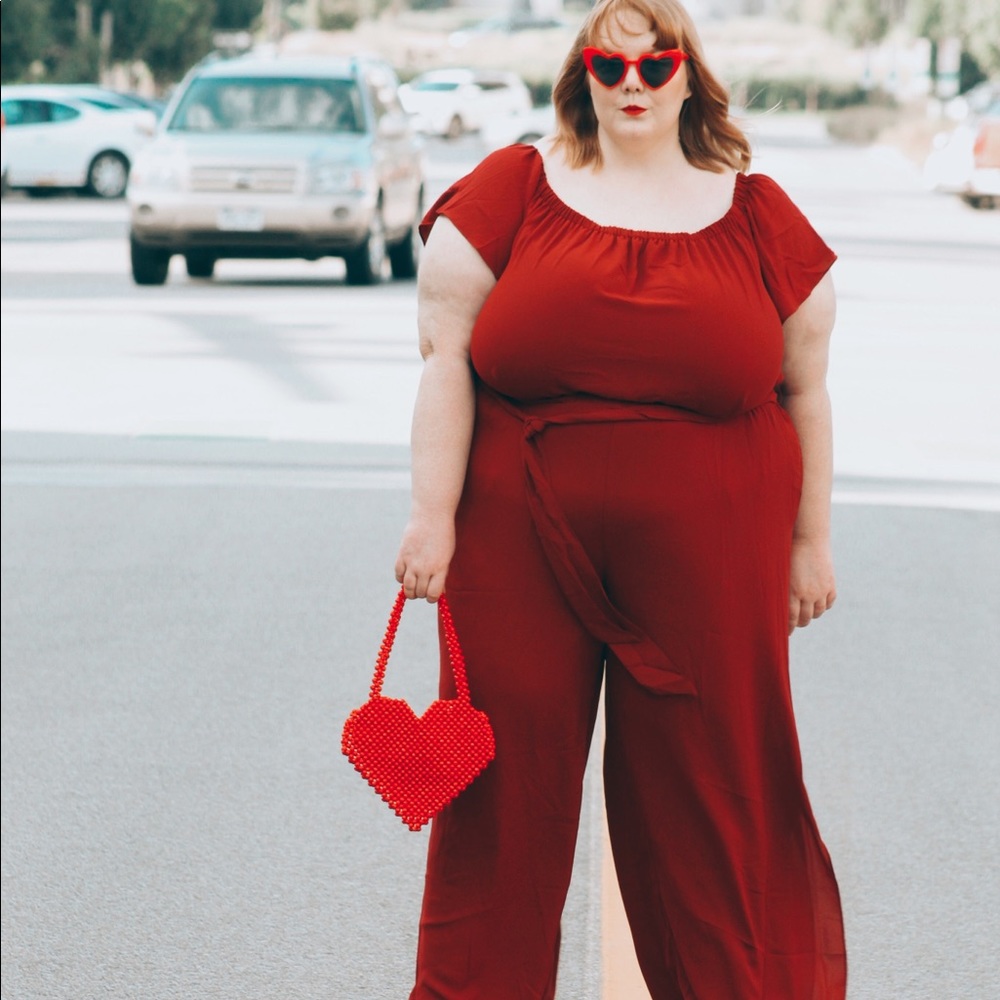 Rachel Roy burgundy jumpsuit